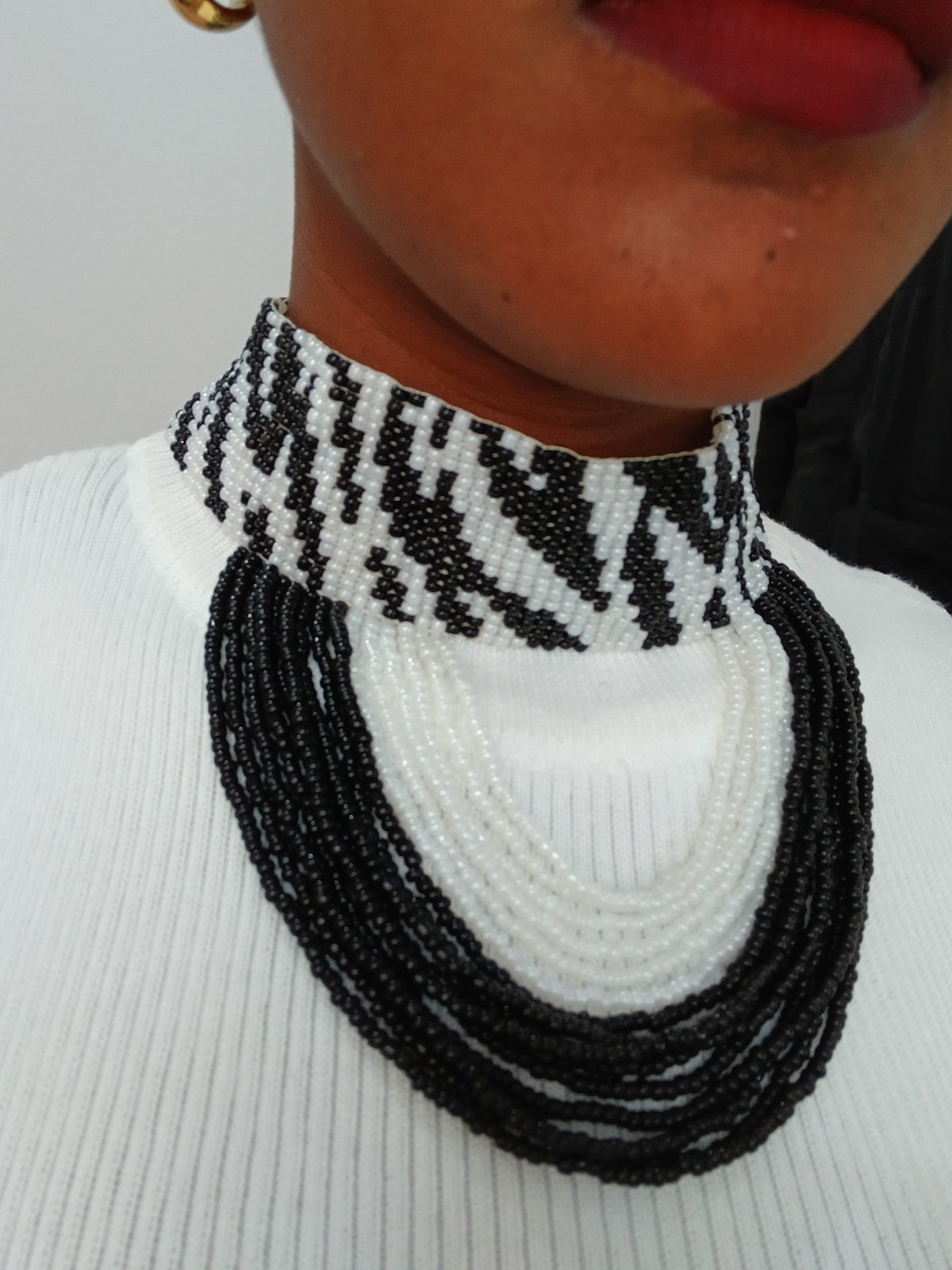Zebra Choker and Bracelet set