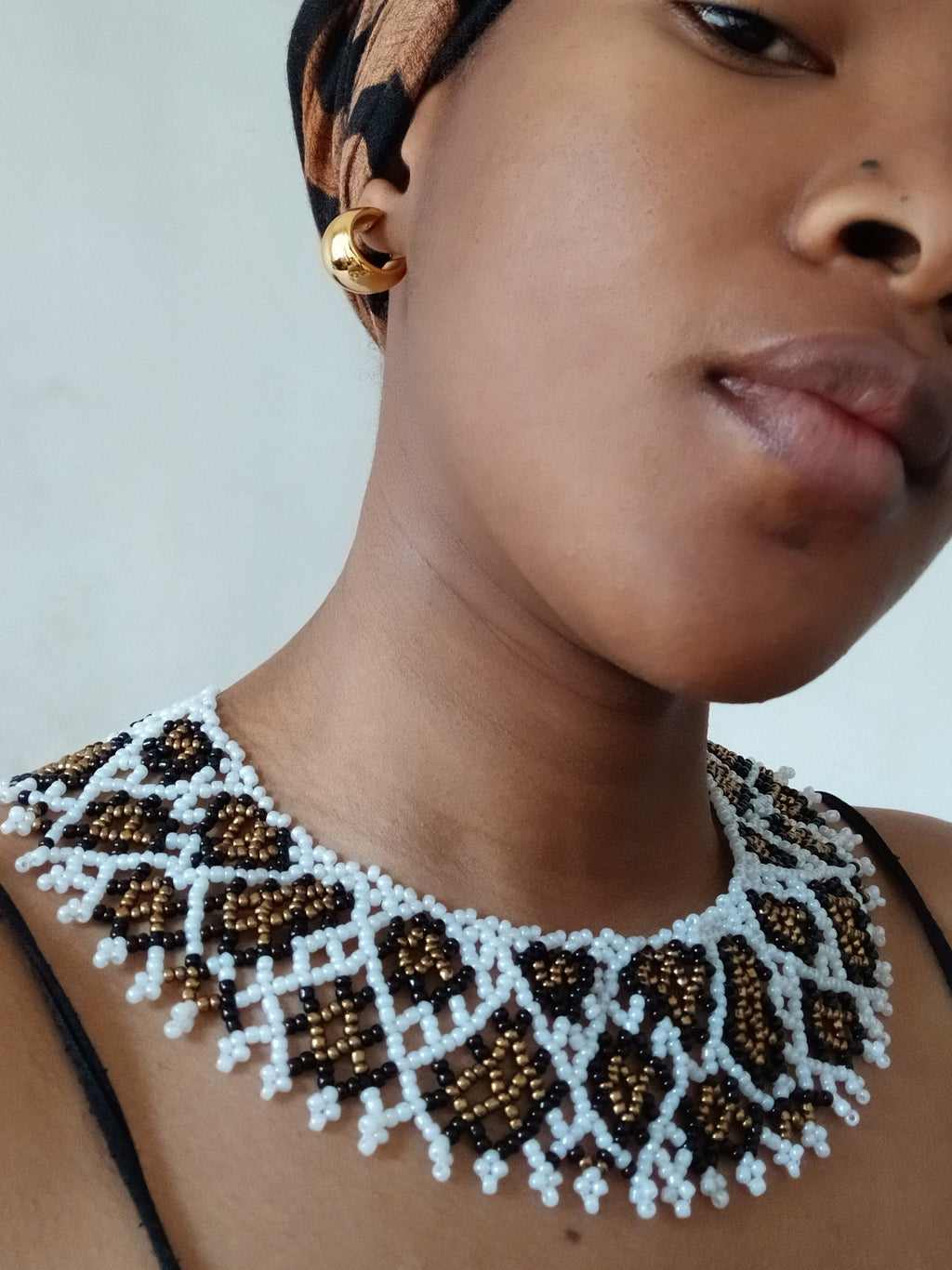 Leopard print collar